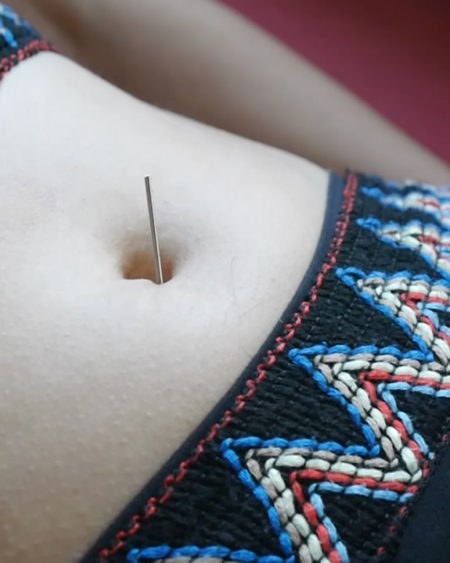 belly button navel needle torture-lana