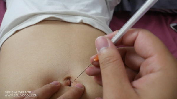 Crazy needle belly button-Moon and Bubles