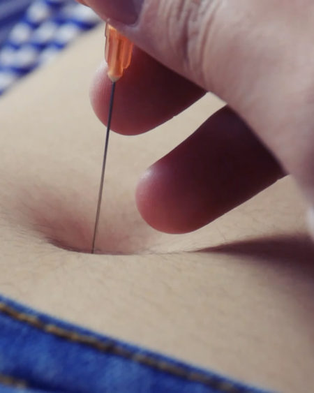 Crazy needle belly button-Zero