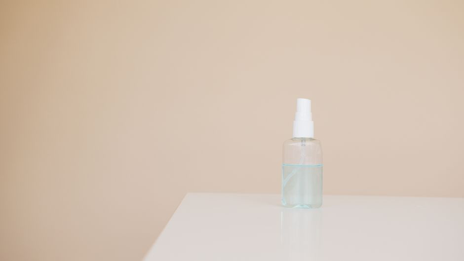 Small bottle of antiseptic solution used for piercing aftercare