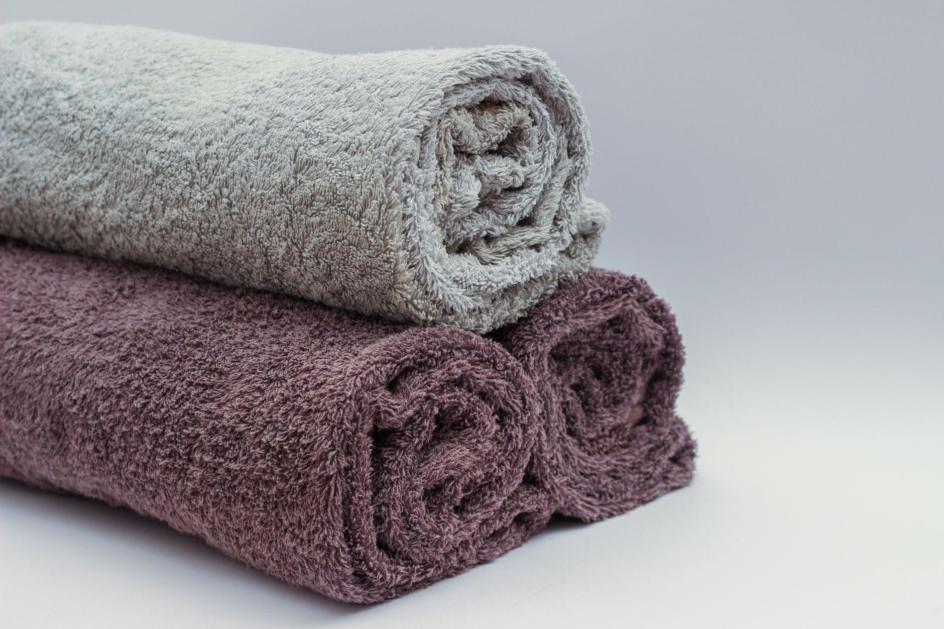 Rolled clean towels for drying after piercing care